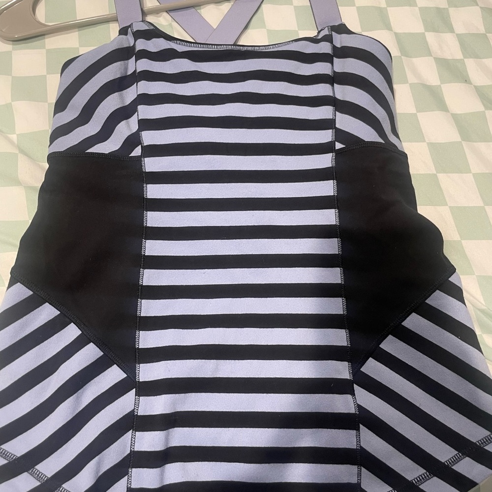Striped Black and lavender Tank Top